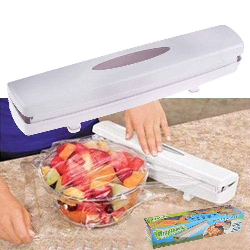 Tin Aluminum Foil Dispenser with Cutter Sturdy Food Cling Wrap